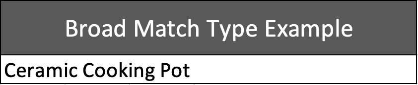 Broad Match Type Example